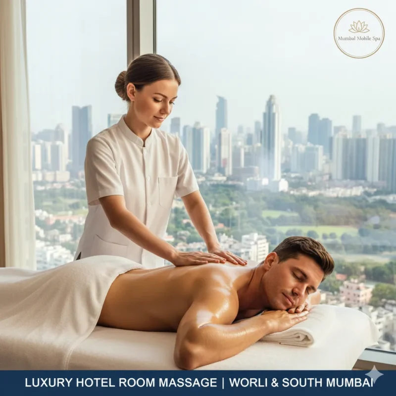 Professional Russian massage therapist Olga providing in-room hotel spa service in Worli Mumbai.