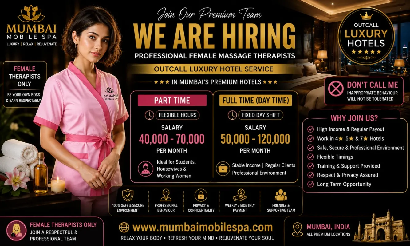 Professional female spa therapist joining the luxury wellness team at Mumbai Mobile Spa